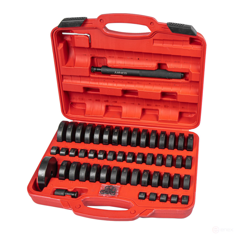 Набор оправок для выпрессовки подшипников, втулок, сальников 52пр. Arnezi R7703118