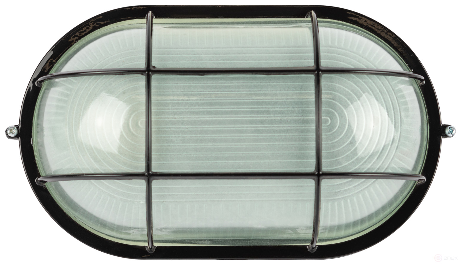 Светильник ЭРА НБП 04-100-002 Акватермо алюминий/стекло решетка IP54 E27 max 100Вт 280х160 овал черный