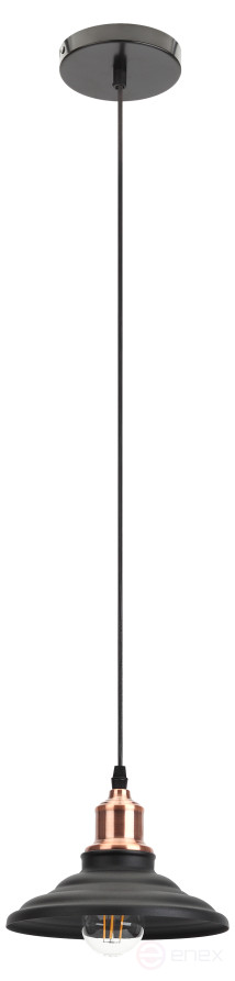 ERA PL4 BK/RC Pendant Lamp for E27 lampshade height 80mm Suspension 800mm Black/copper