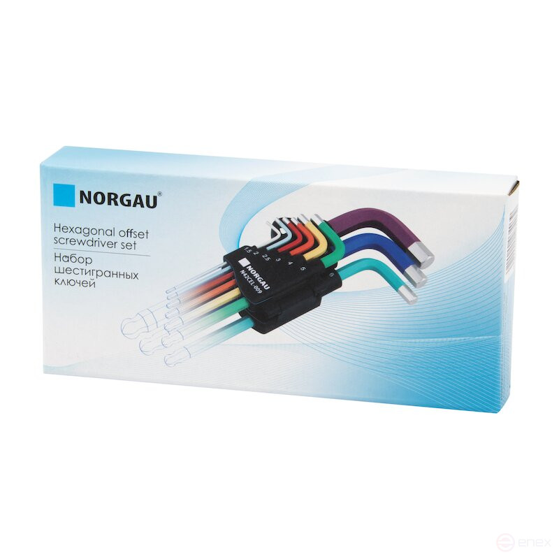 Набор шестигранников NORGAU Industrial удлиненных 1.5-10 мм, 9 предметов