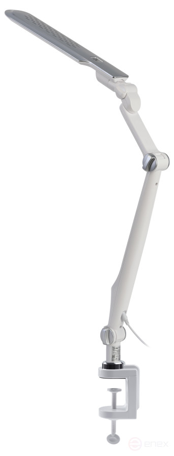 Настольный светильник ЭРА NLED-496-12W-S светодиодный на струбцине серебро