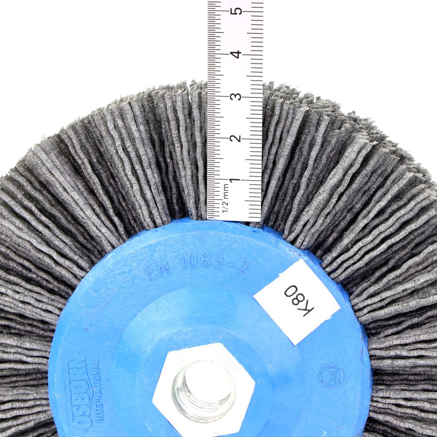 Щетка дисковая Д140*55*M14, ворс полимер-абразив P80 по дереву для УПМ УШМ (болгарка) (1-105)