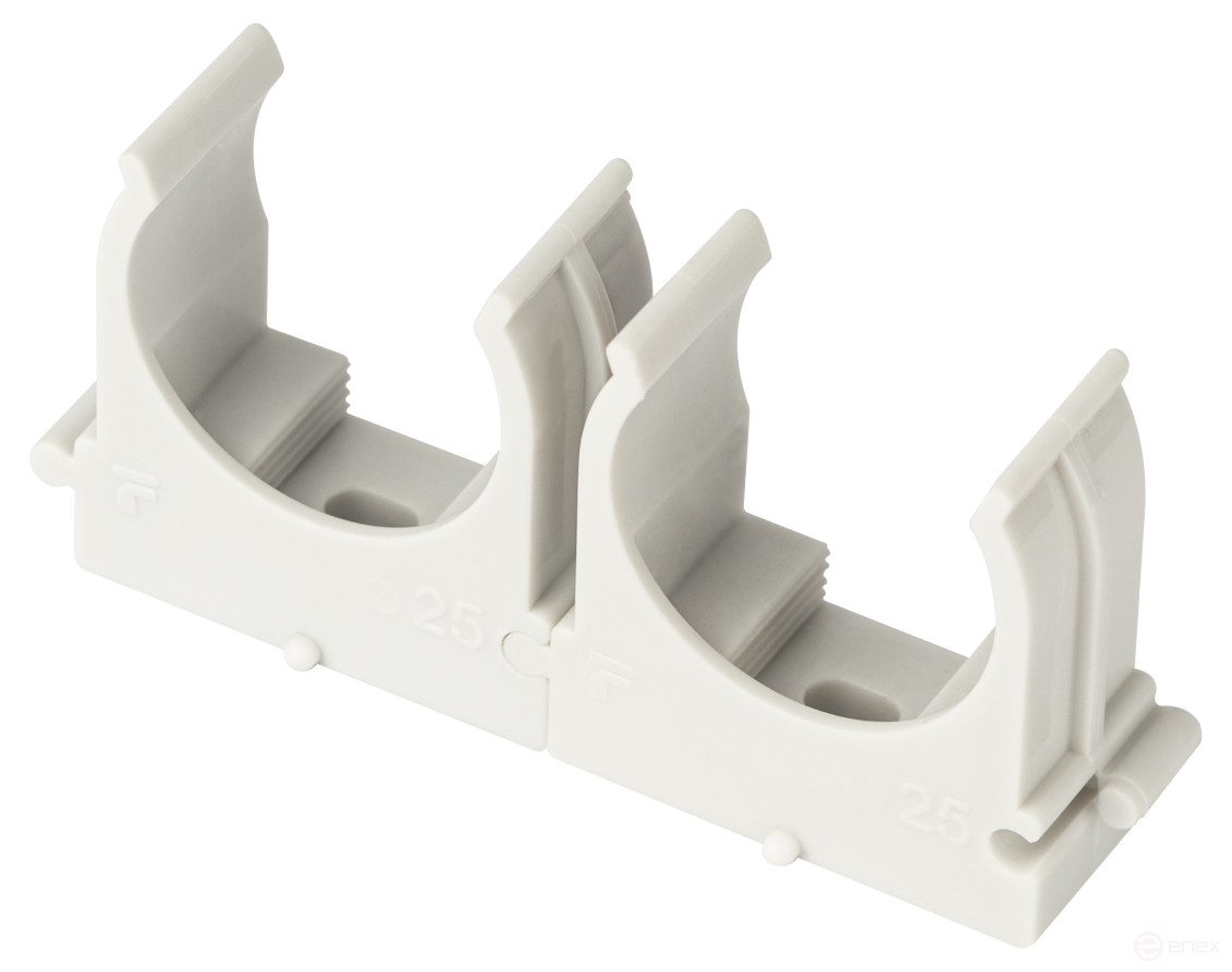 Крепеж-клипса ЭРА CLIP-25-G-MP для трубы прямой монтаж серая d25мм 50шт