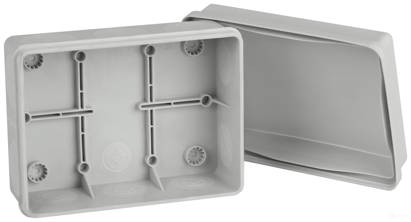 Soldering box ERA KOR-150-110-70- 11g-2MP two-component HF UV resistant 150x110x70mm grey Direct mounting IP67