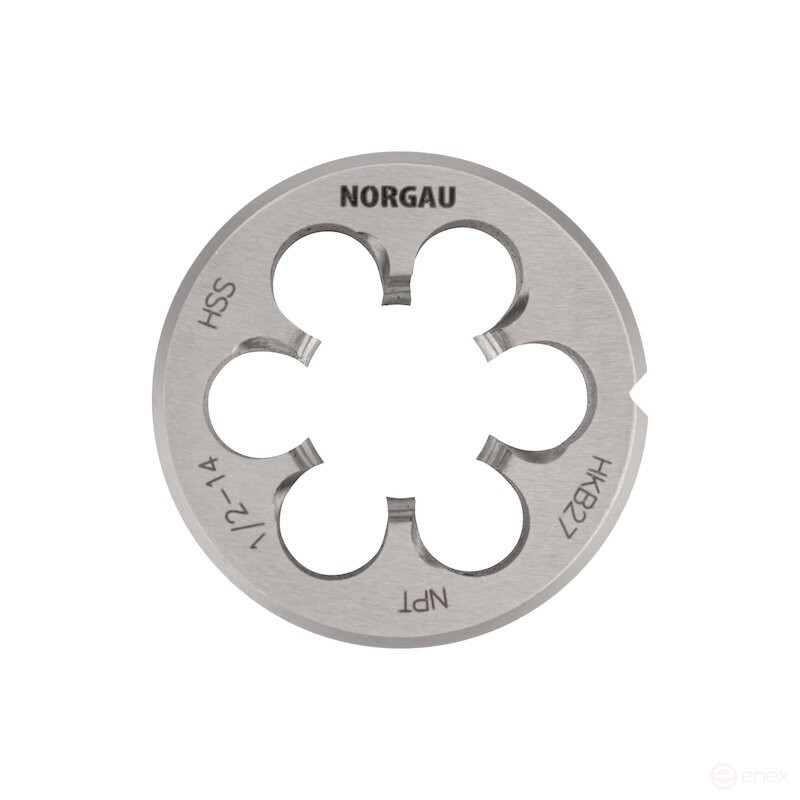 Round die NORGAU Industrial for metal HSS NPT 1/2 x 14, Form B