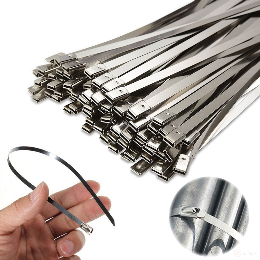 Steel ties (AISI 304) STS 4.6x600mm, 100 pcs. MALIEN