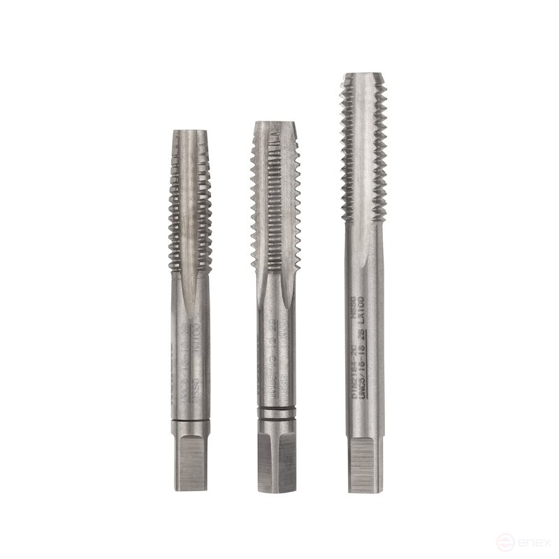 Set of hand taps NORGAU Industrial UNC 5/16, HSS, 3 pieces