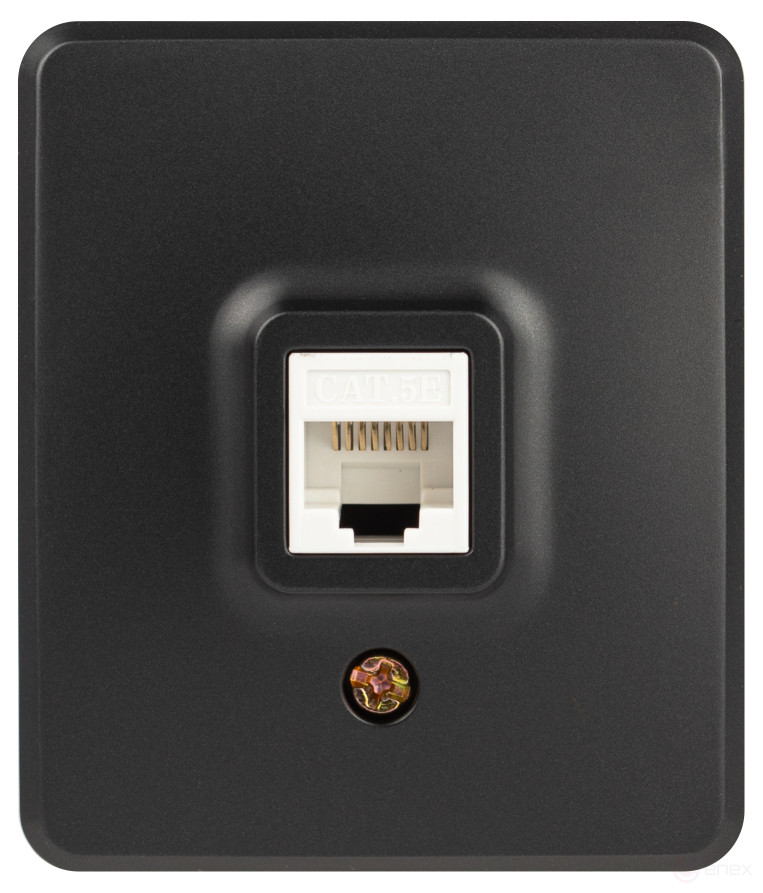 Розетка ЭРА Эксперт 11-3203-05 информационная RJ45 IP20 ОУ антрацит