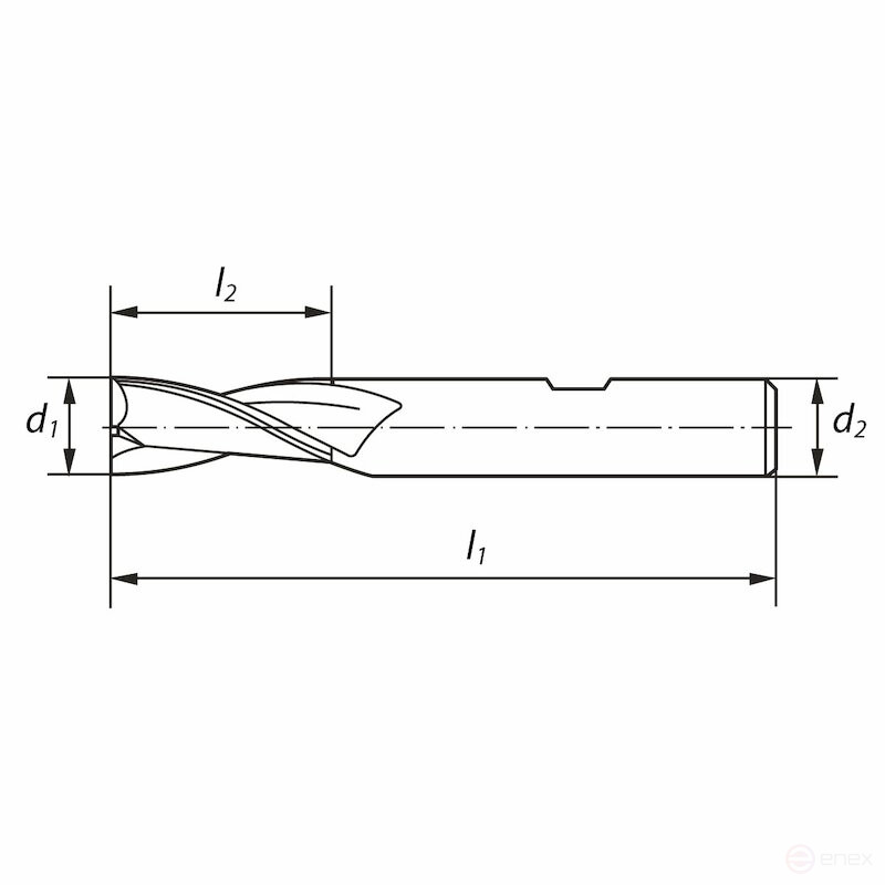 End mill NORGAU Industrial for metal 30x102 mm, Z2, HSS-Co8