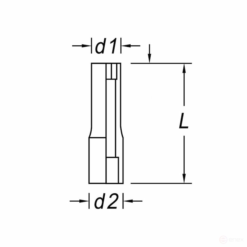Impact end head NORGAU Industrial hexagon elongated 1/2", 19 mm, N19K-17