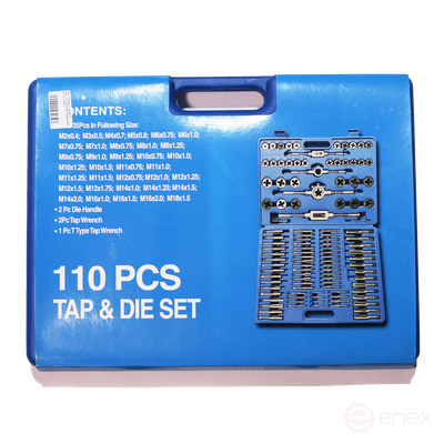 A set of taps and dies M2-M18 in the reservoir. case (110 items)