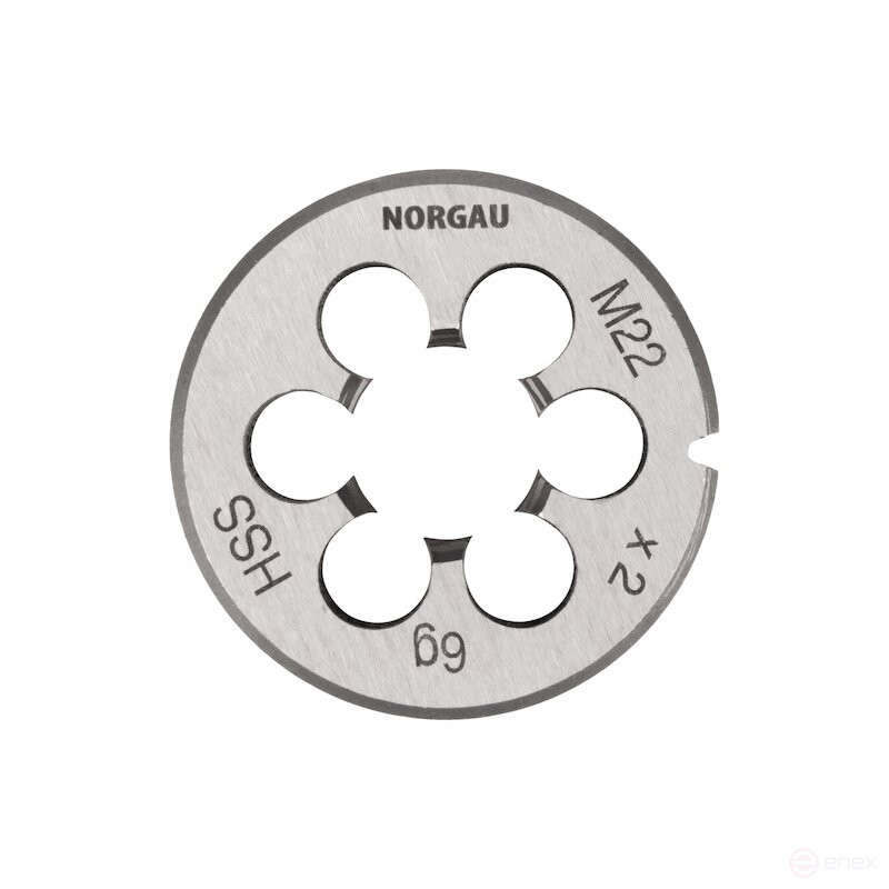 Плашка NORGAU Industrial по металлу MF22x2.0 мм, HSS