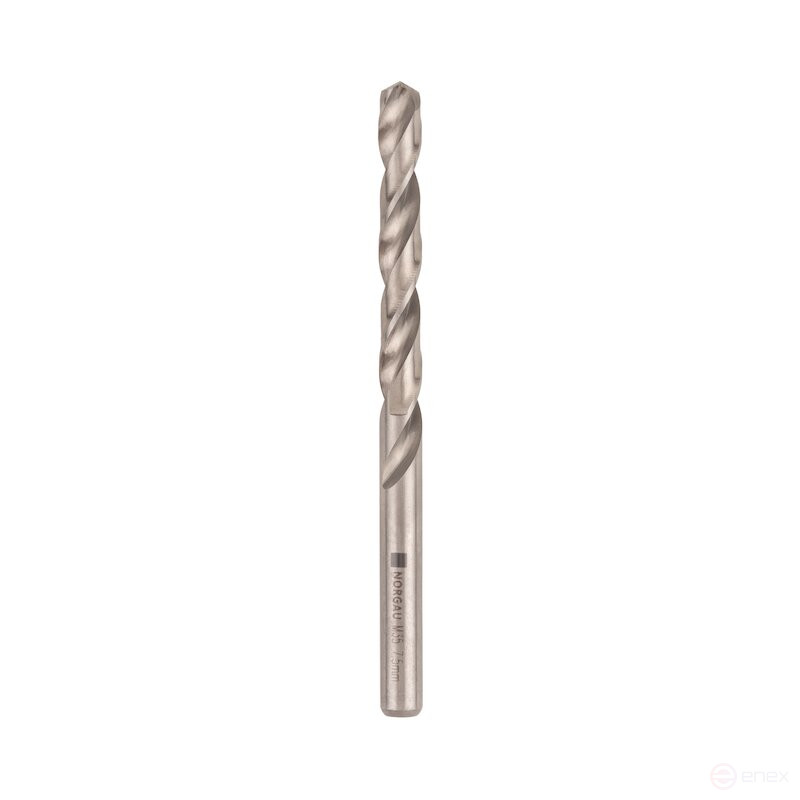 Сверло спиральное NORGAU Industrial по металлу 7.5 мм, Z2, тип VA, HSS-E