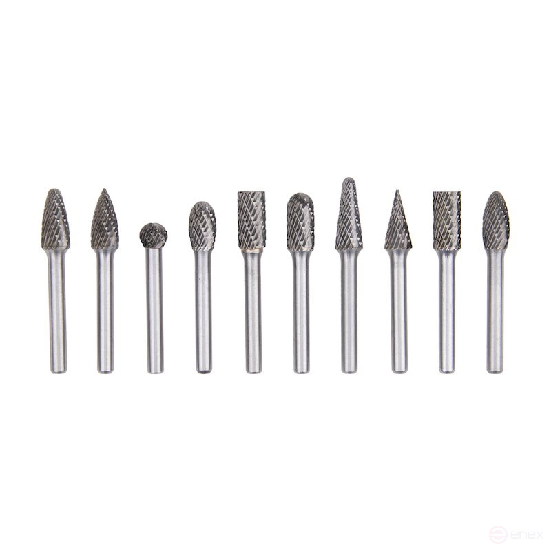 Набор борфрез твердосплавных NORGAU Industrial режущие головки 10 мм, DCM, 10 предметов