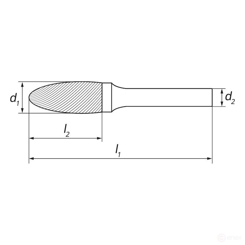 Borehole carbide NORGAU Industrial parabolic 10 mm, shape G, DCM