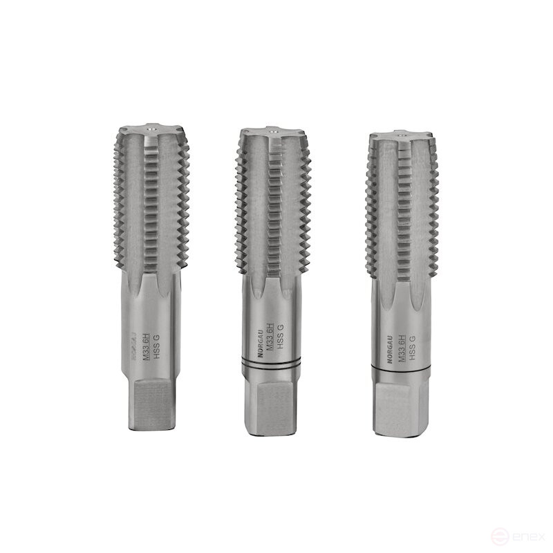 Set of hand taps NORGAU Industrial M33, HSS, 3 pieces