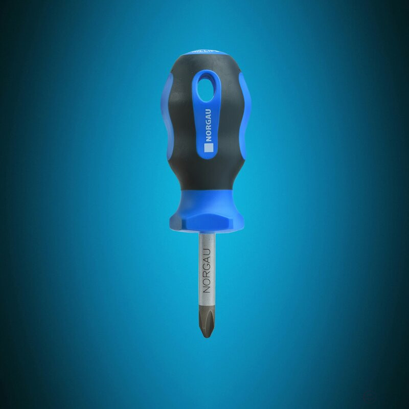 Отвёртка крестовая NORGAU Industrial короткая Phillips PH2х38 мм, N162