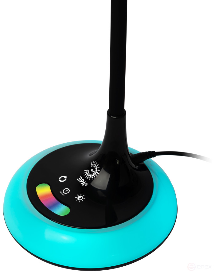 Настольный светильник ЭРА NLED-481-10W-BK светодиодный с RGB ночником черный