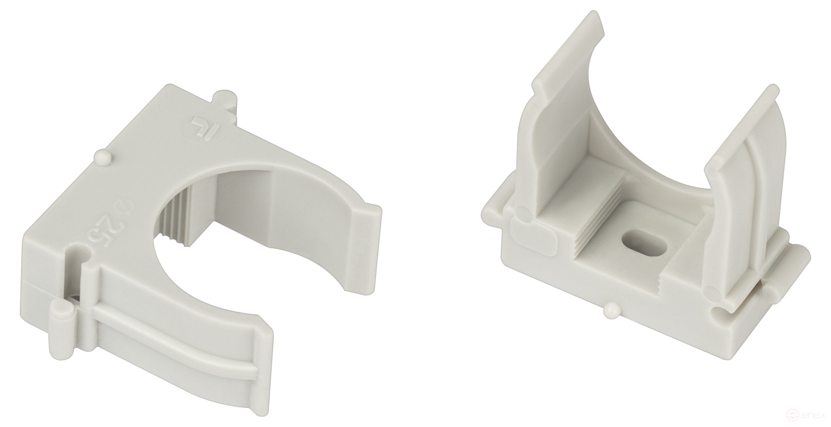 Крепеж-клипса ЭРА CLIP-25-G-MP для трубы прямой монтаж серая d25мм 50шт