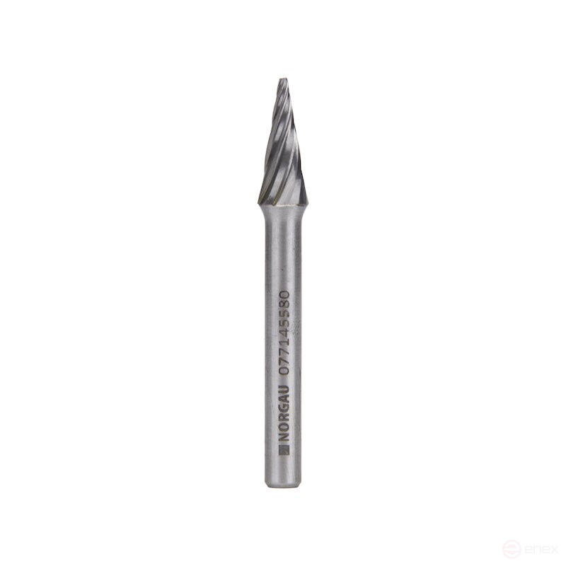 Борфреза твердосплавная NORGAU Industrial коническая 8 мм, 20°, форма M, ALU