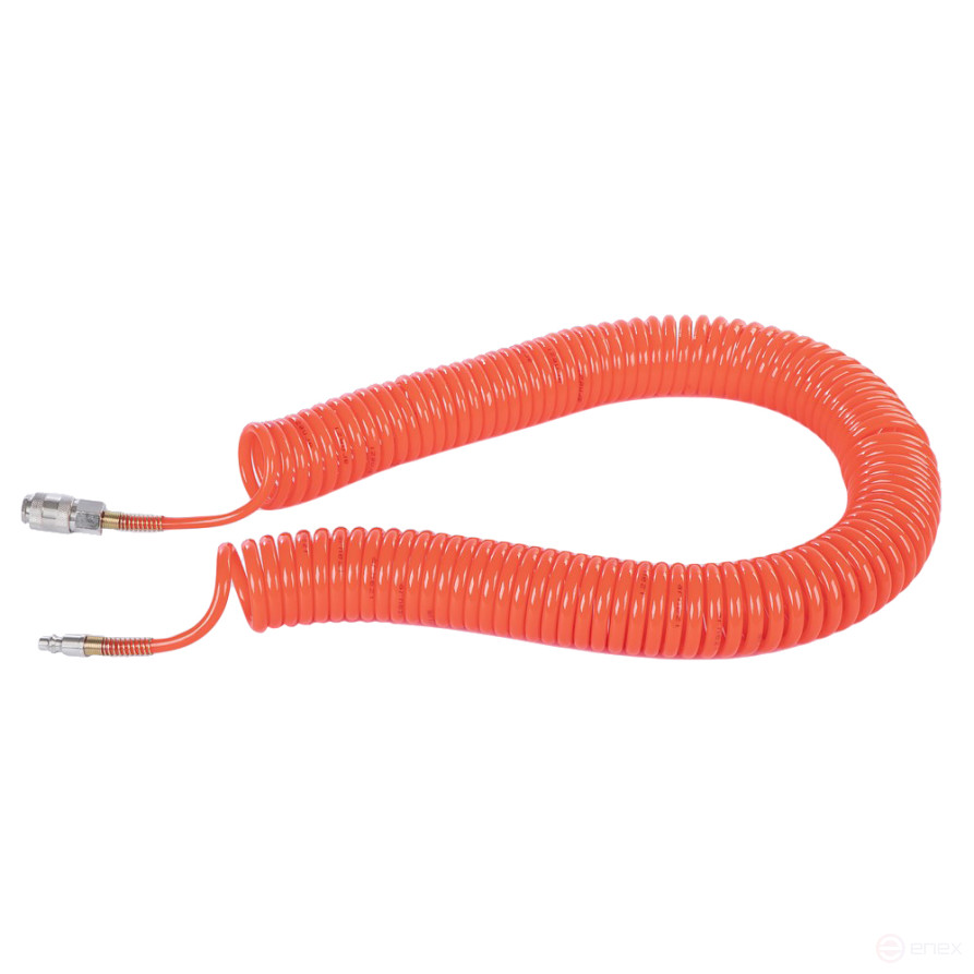 Шланг пневматический, соединение рапид (EURO) 1/4"M,1/4"F, спиральный, PU, длина 15 м ARNEZI R7502012