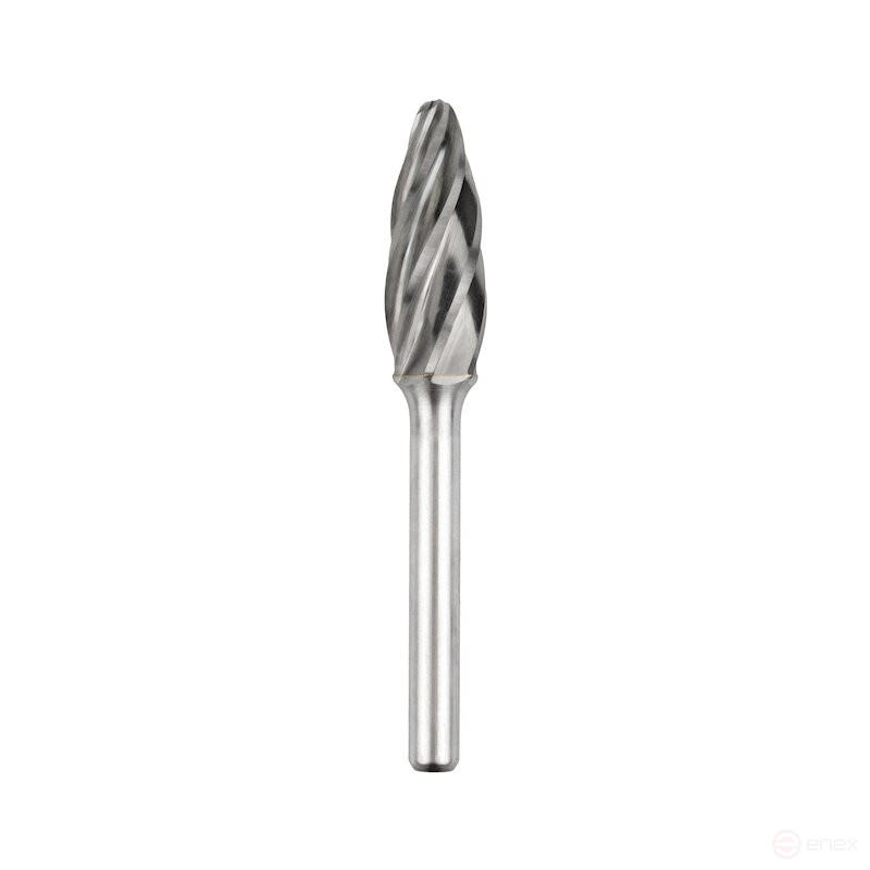 Carbide borehole NORGAU Industrial flame-shaped 12 mm, H shape, ALU
