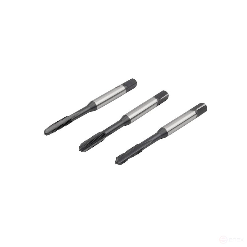 Set of hand taps NORGAU Industrial M3, HSS-E/VAP, 3 pieces