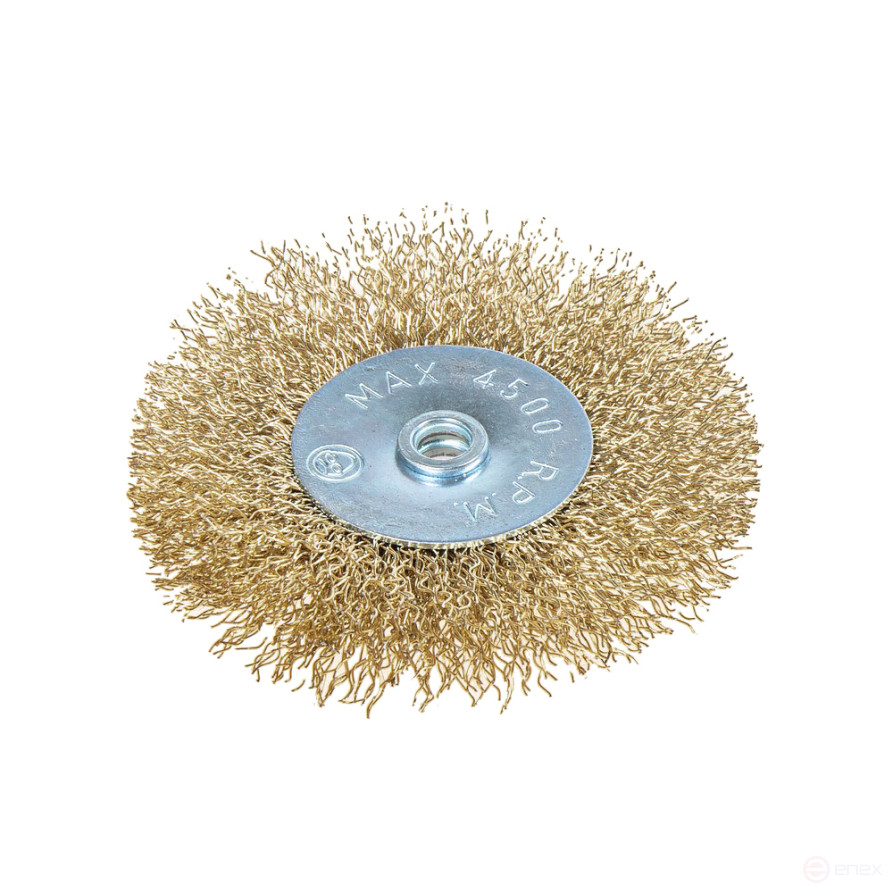 Flat ear brush 75 mm, fit 22.2 mm, latuned wire d=0.3mm, 4500 rpm ARNEZI R8042075