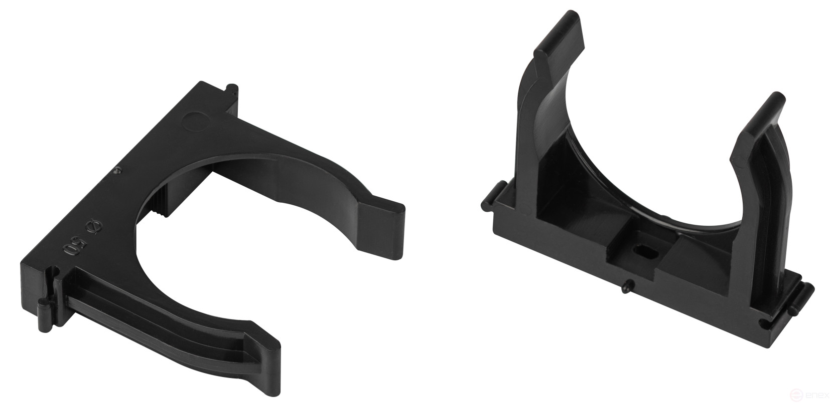 Крепеж-клипса ЭРА CLIP-50-B-MP для трубы прямой монтаж черная d50мм 25шт