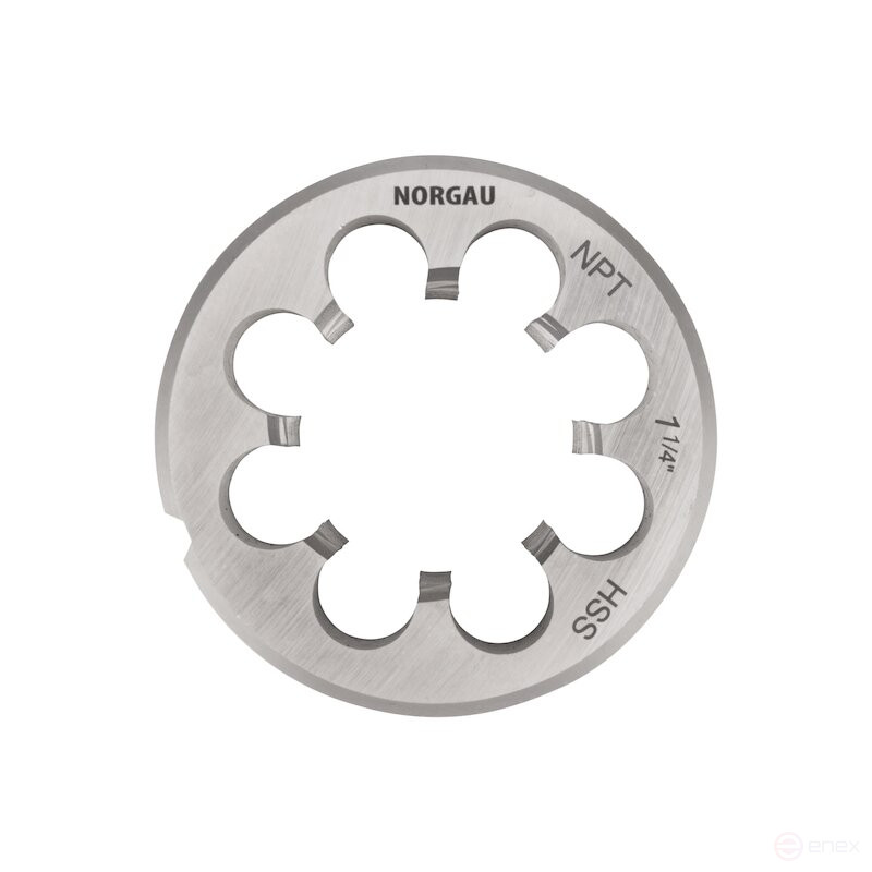Round die NORGAU Industrial for metal HSS NPT 1 1/4x11.5, Form B