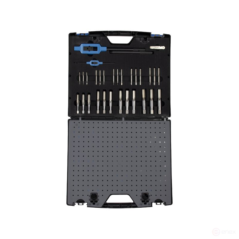 Set of hand taps and dies NORGAU Industrial UNC 1/4-1" HSS, 46 pieces