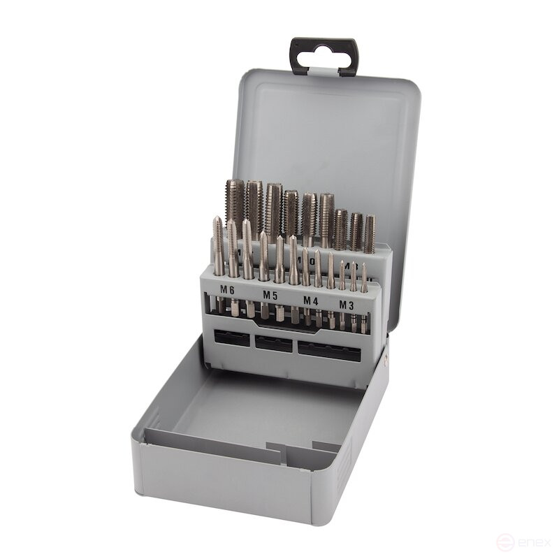 Set of hand taps and dies NORGAU Industrial M3-M12, HSS, 21 pieces