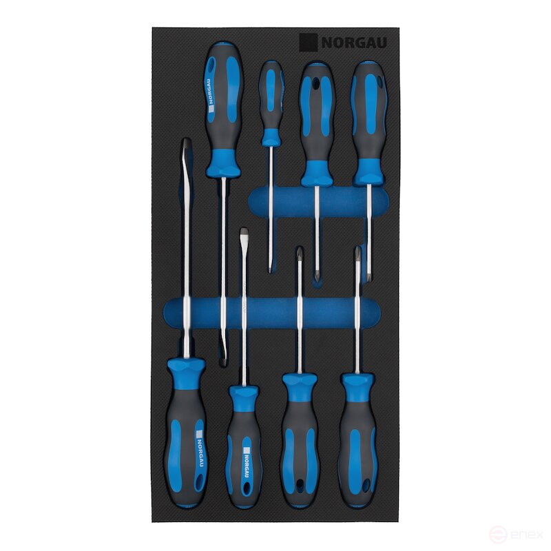 Набор отверток в ложементе NORGAU Industrial SL/PH/PZ, 8 предметов, N151-161-008
