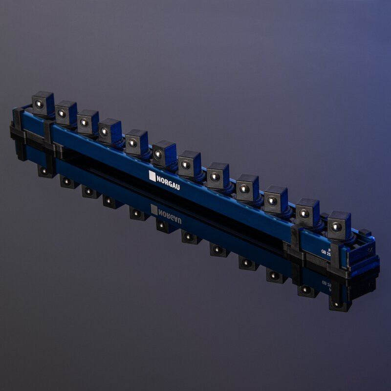 Magnetic rail for 12 end heads 1/2" NORGAU Industrial 356 mm, NVH19-12