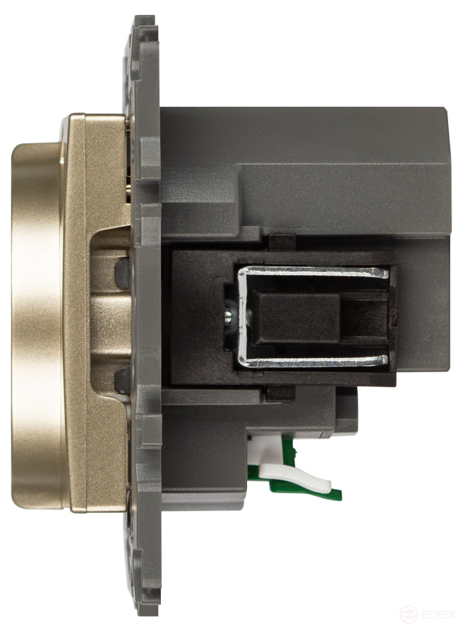 Розетка ЭРА Elegance 14-4108-04 2P+E 16A-250В со шторками с USB type-A+C 5В-3А шампань