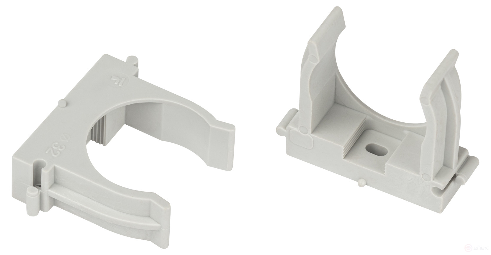 Крепеж-клипса ЭРА CLIP-32-G-MP для трубы прямой монтаж серая d32мм 50шт