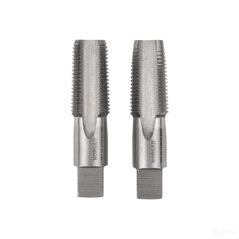 Комплект ручных метчиков NORGAU Industrial NPT1/2x14, HSS, 2 предмета