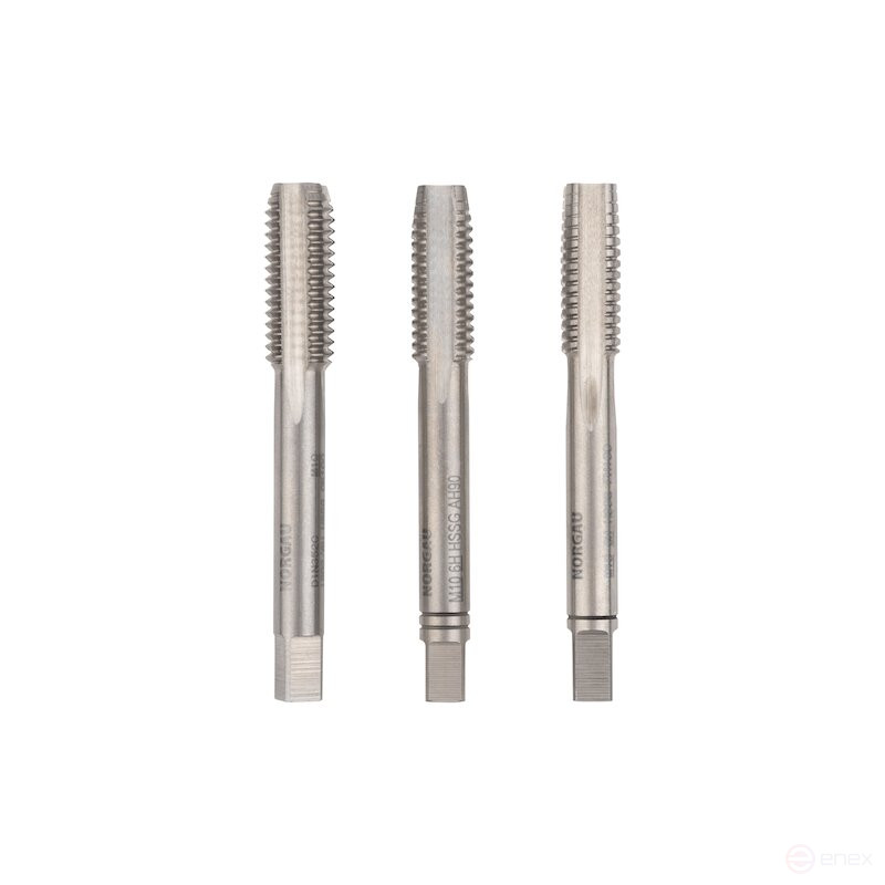 Комплект ручных метчиков NORGAU Industrial M10, HSS, 3 предмета