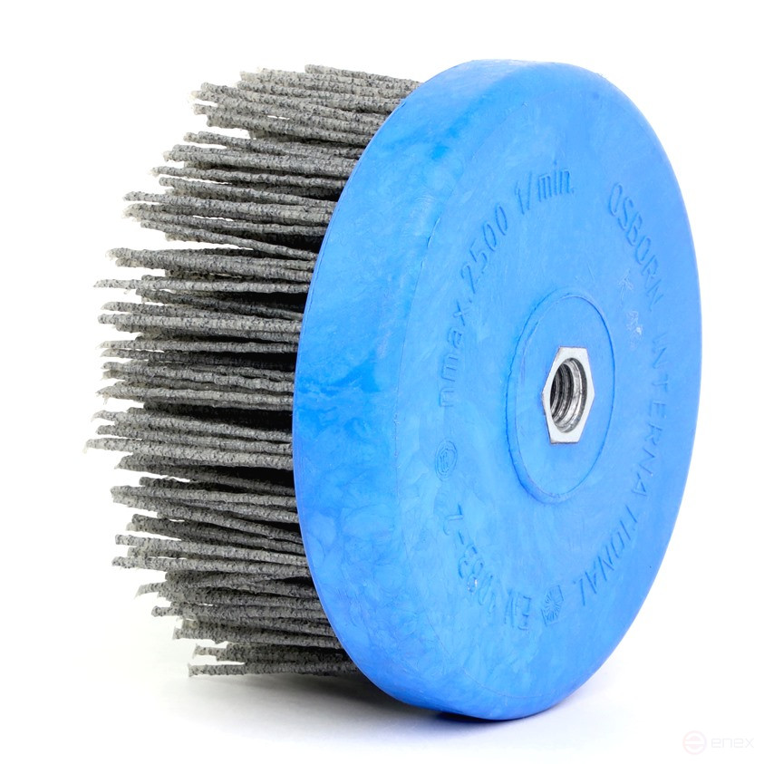 Cup brush D130*70*M14, pile polymer abrasive P46 on wood for UPM USM (Bulgarian) (1-016)