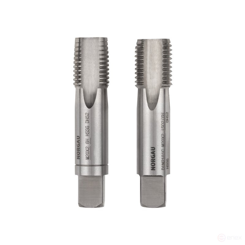 Set of hand taps NORGAU Industrial MF20x2, HSS, 2 pieces