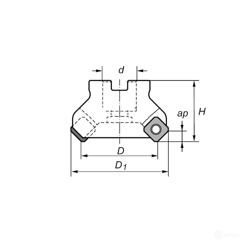Фреза торцевая со сменными пластинами NORGAU Industrial N150.D63.22.Z5.12