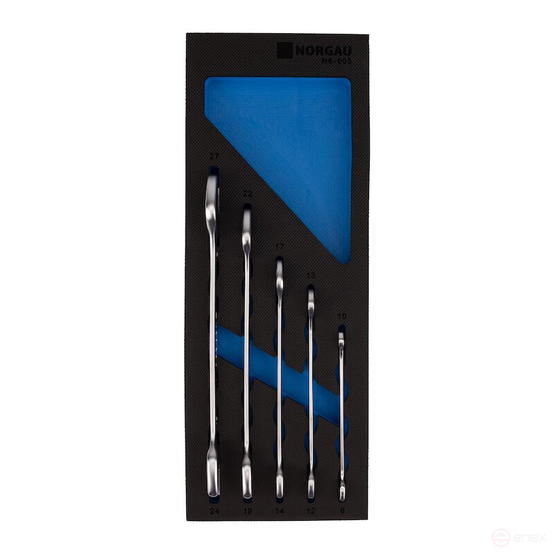 Набор гаечных рожковых двусторонних ключей NORGAU Industrial 5 предметов, N6-005