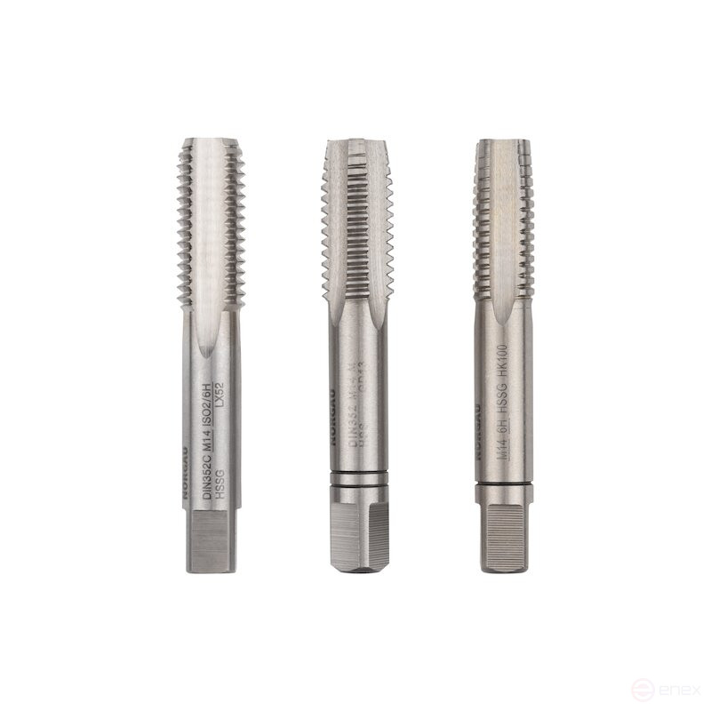 Set of hand taps NORGAU Industrial M14, HSS, 3 pieces