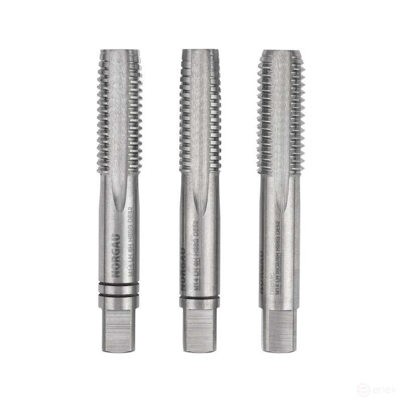 Комплект ручных метчиков NORGAU Industrial левого вращения M14, HSS, 3 предмета