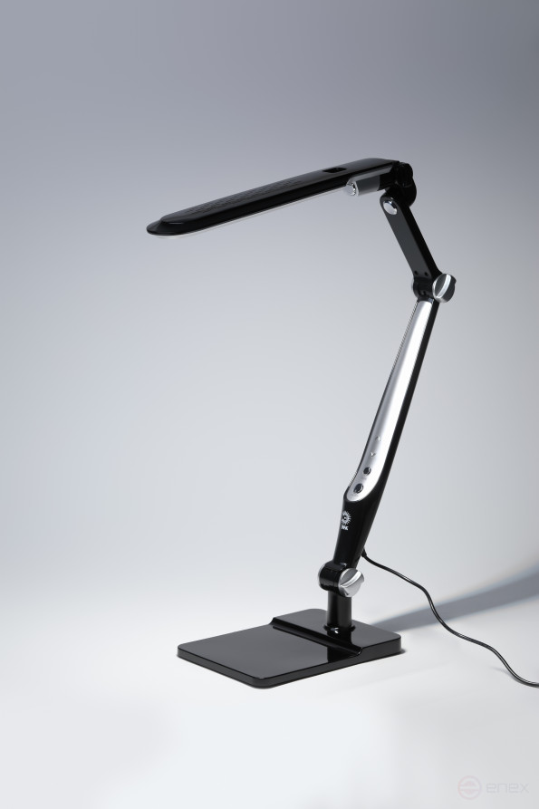 Настольный светильник ЭРА NLED-497-12W-BK светодиодный на струбцине и с основанием черный