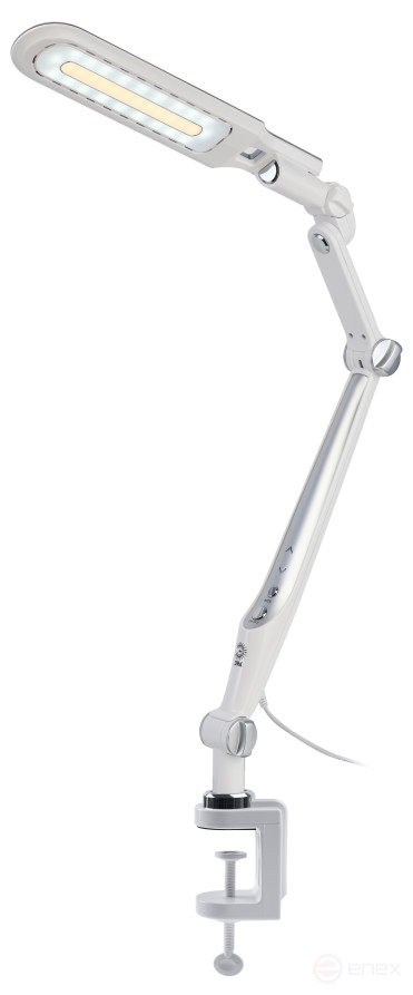 Настольный светильник ЭРА NLED-496-12W-S светодиодный на струбцине серебро