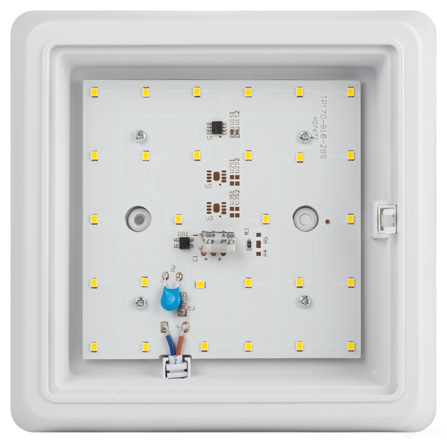 Светильник ЖКХ светодиодный ЭРА SPB-302-2-4K-10 IP40 10Вт 4000К 170 с акустическим датчиком квадрат накладной