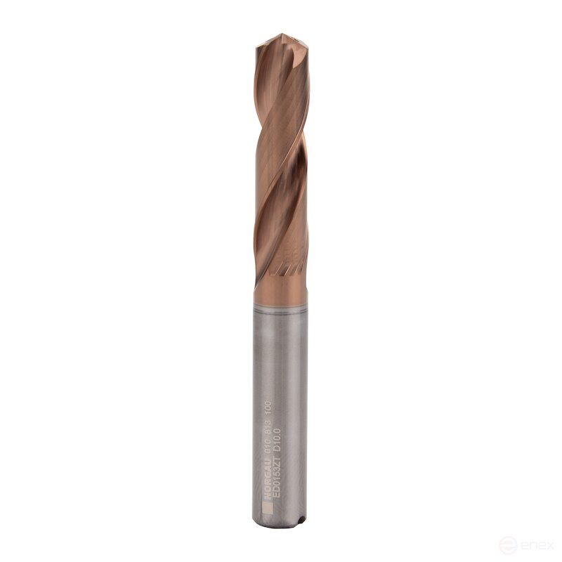 Сверло спиральное NORGAU Industrial по металлу 10 мм, 3xD, VHM/AlCrN/TiSiN