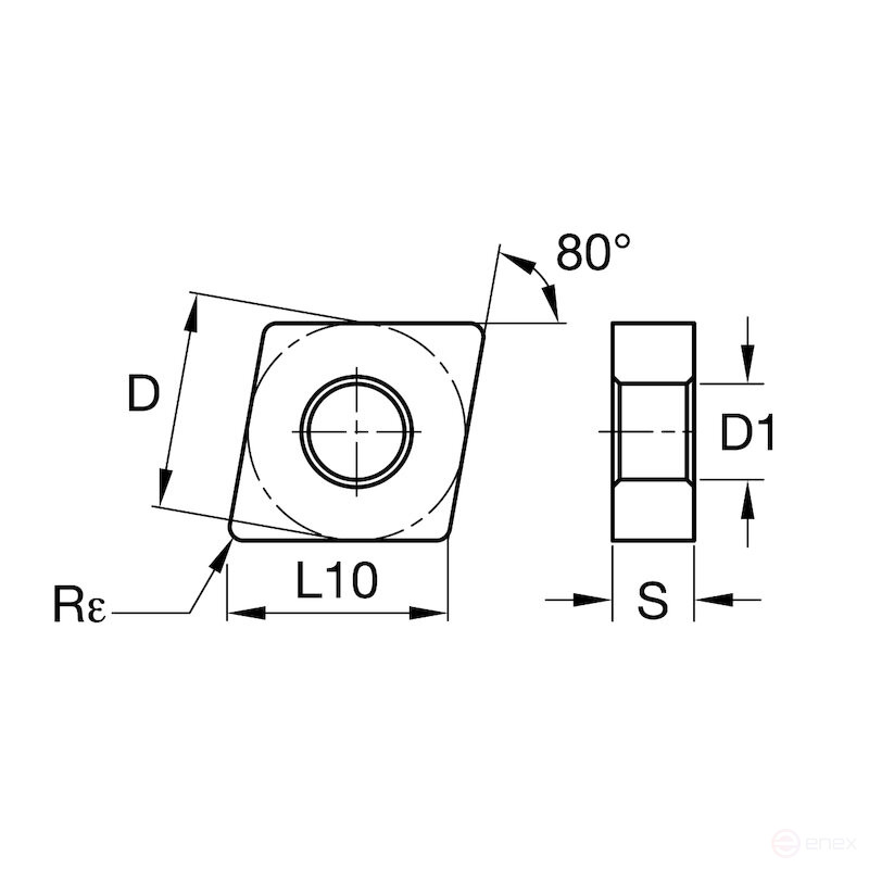 Пластина токарная NORGAU Industrial негативная CNMG120408-MN, NRG10N