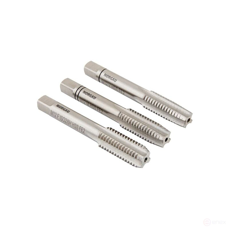 Set of hand taps NORGAU Industrial M48, HSS, 3 pieces